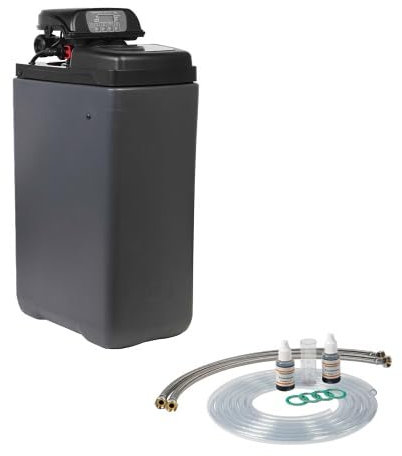 Wasserenthärtungsanlage PINK 20 mit Anschlussset | Wasserenthärter für Haushalte bis zu 6 Personen | Entkalkungsanlage Antikalkanlage Entkalker für weiches Wasser