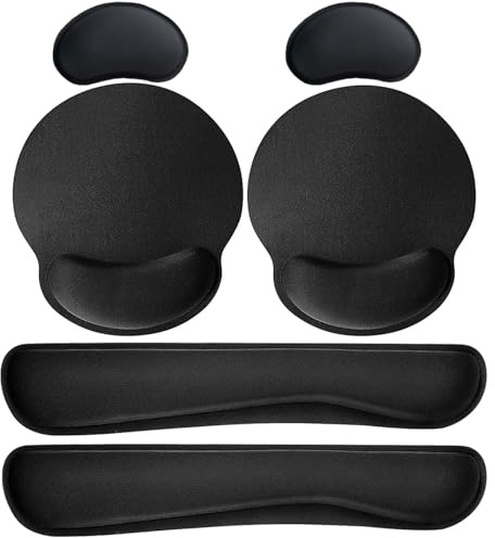Lostwry 3-in-1 Mauspad Handgelenkstütze, Mauspad Set, Ergonomische Handgelenkauflage Set Mauspad Tastatur Handgelenkauflage Gelkissen Mausunterlage für Reisen, Arbeiten und Spiel, Schwarz