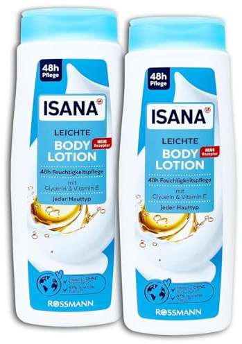 2 er Pack ISANA Leichte Bodylotion Bodycreme 2 x 400 ml