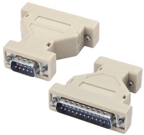 MEIRIYFA DB9 to DB25 Serial Adapter Coupler, DB9 Male to DB25 Male RS-232 Serial Gender Changer AT Modem Adapter Connetor for PC Serial Devices (2PCS, DB9 M - DB25 M)
