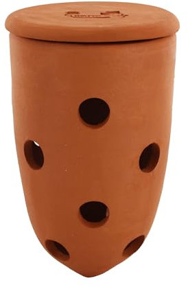 WORMacotta | Lombricompostador de terracota de 1,1 L para enterrar | Convierte tu maceta en un mircompostador | Composta tus residuos orgánicos, perfecto para alimentar tus plantas
