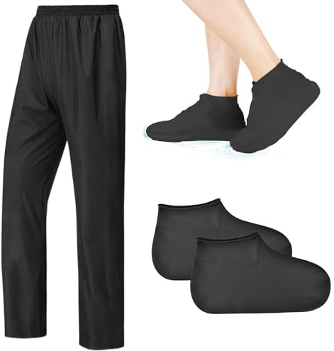 Zimoer Pantaloni da Pioggia Uomo, Pantaloni Antipioggia Impermeabili