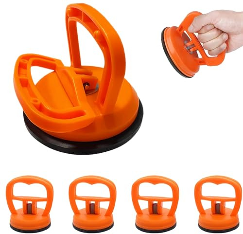 Guanici 5 Pieces Car Dent Puller Dent Remover Tool for Car Suction Cups Dent Repair Kit Dent Puller Suction Cup for Body Depressions Window Glass Ceramic Tiles Screens（Orange）