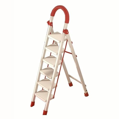 MyNvy Petit escabeau Pliable échelle escabeau Pliable Gain de Place avec marches antidérapant et Barre d'appui de sécurité Tabouret escabeau Structure en Acier et Charge maximale 150 kg(Color:162cm)