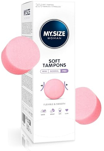 MY.SIZE Woman Soft Tampons PRO, 20 pezzi, tamponi senza filo per sport, amore e spa