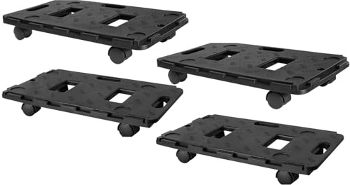 100Kg Interlocking Heavy-Duty Plastic Dolly Trolley with 360° Swivel Wheels | Anti Slip Surface | Stackable Platform for Moving Boxes, Furniture & Appliances | Ideal for Graden, Garage or DIY (4)