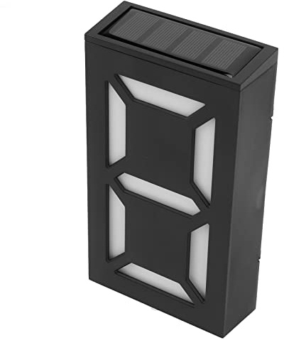 Yctze Luz de Número de Casa, Clima y Signo de Dirección Exterior Personalizable, Placa de Número de Energía Solar Fácil de Instalar