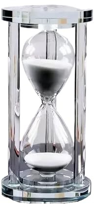 Reloj De Arena Reloj de Arena 15 a 60 Minutos for Cocina, Moderno Reloj Cristal, Temporizador té, decoración del hogar, Regalo(White,15min)