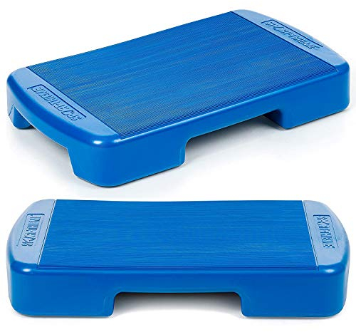 Sport-Thieme Aerobic Step Basic | Rutschreduzierte Oberfläche | Leicht stapelbar | Sehr robust | Belastbar bis 300 kg | blau | eigen Gewicht: 2,5 kg | Maße: 70x40x10,5 cm