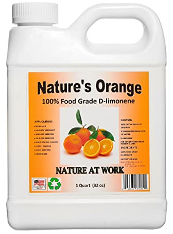 Nature's Orange 100% Pure Food Grade D-Limonene (Orange Oil Limonene Extract. Citrus Cleaner, Degreaser, and Deodorizer) 32 Fl. oz