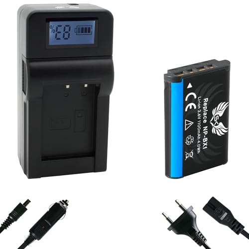 SK Akku Ersatz für Sony NP-BX1 1100mAh + Speed Charger Sony ZV-1 II ZV-1 / Cyber-Shot DSC RX1R II RX100 I II III IV V VI VII - CX647 H400 - WX500