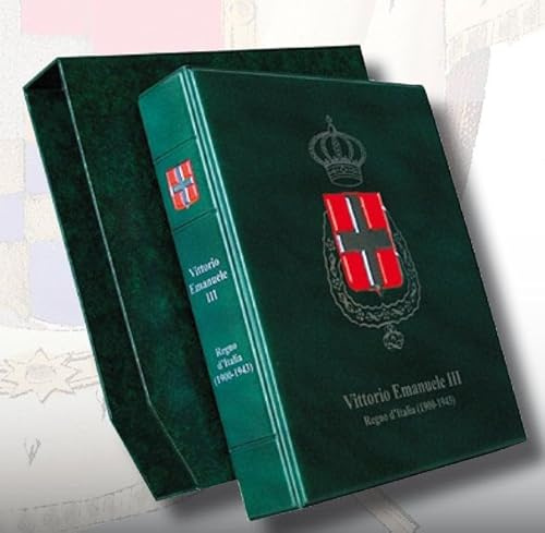 Coins&More Album Monete da Collezione Vittorio Emanuele III Regno d'Italia, Tasche 60x60mm, Schede Storiche Numismatiche, Raccoglitore 4 Anelli con Custodia, Artigianale