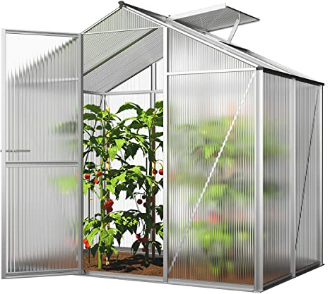 GFP Serra Eco 2 Telaio in Alluminio 192 x 131 cm, lastre a Doppia Parete di 6 mm