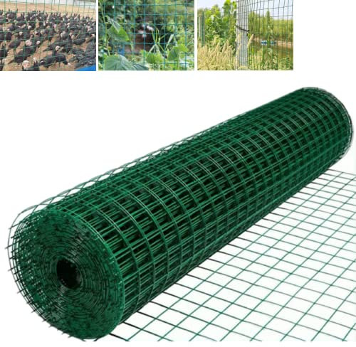 Geflügelnetz Geflügelzaun ohne Strom grün 25m x 90cm Hühnernetz Weidezaun für sichere Geflügelhaltung , 2 mm Dicke