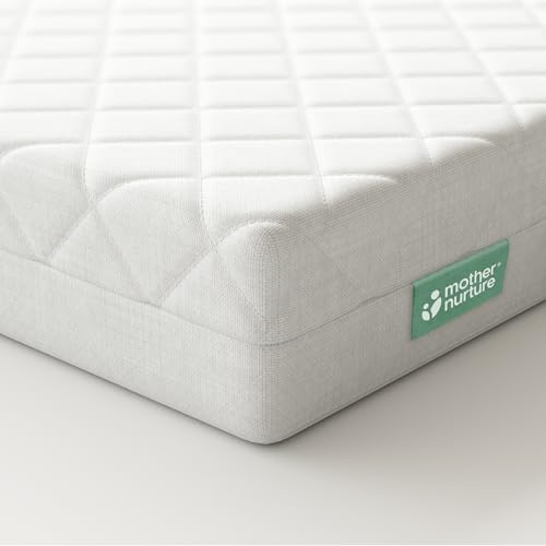 Mother Nurture Classic Eco Fibre Travel Cot Mattress (95 x 65cm x 7.5cm) Hypoallergenic, Breathable Mattress For Comfy Night’s Sleep, Reversible, Removable Cover, BSI Tested, Baby Travel Cot Mattress
