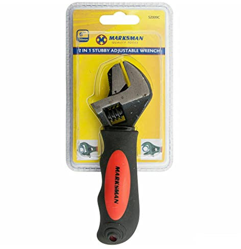 BARGAINS-GALORE 2 in 1 Wide Mouth 6 Adjustable Wrench Spanner Pipe Plumbers Handle Hand Tool