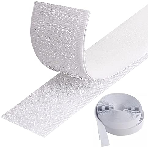 Longivia® 5 Metros Belcro Adhesivo Doble Cara Blanco Fuerte 2 Piezas Rollo Cinta Adhesiva Extrafuerte para Mosquiteras Textil Tela Cortinas Pared Dual Lock
