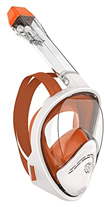 Samnuerly Schnorchel-Tauchmaske für Kinder, Schwimmtraining, Vollgesichts-Antibeschlag, Weitwinkelbrille, Tauchermasken (groß x) (Ye One Size)