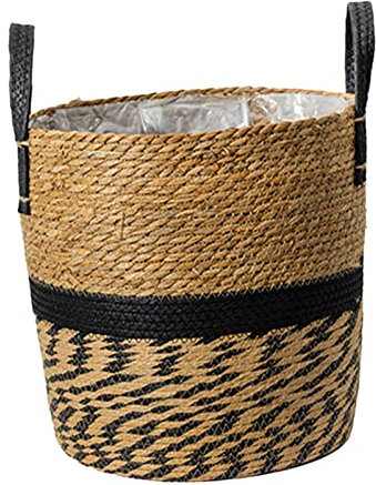 Arrangement de fleurs Pot Décoration Panier à Linge Divers Organisateur Conteneur Jardinière Panier Tissé à la Main Bac de Rangement for Fête, Jardin, Chambre, 21cmx17cm/1274 ( Size : 24cmx22cm )