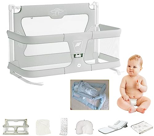 3 In 1 Baby Bassinet Bedside Sleeper,For Cosleeper In Bed,Baby Bedside Crib,Bed Crib Attachment,with Summer Cool Mat,changing Mat And Shaping Pillow,portable Bassinet For Baby Travel Foldable ( Color