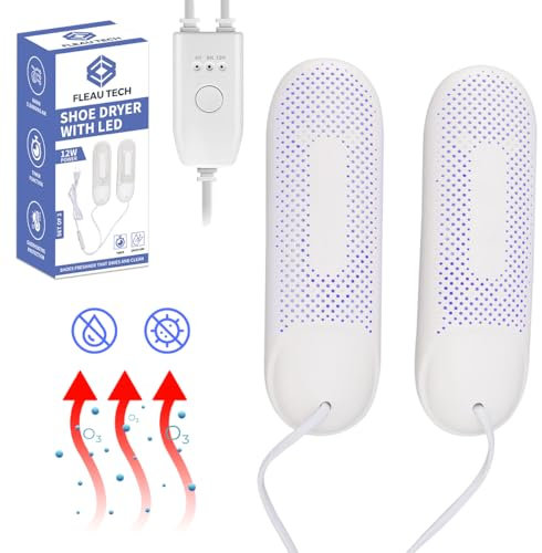 Fleau Sèche-chaussures intelligent Fonction ozone/séchage/fonction UV - Désodorisant pour chaussures - Absorbeur d'odeurs - Boules parfumées et brosse à chaussures (Chauffe-bottes avec fonction UV)