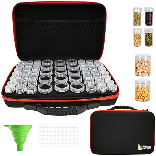 Smaxcn Boîte de rangement pour graines, Noir, 57 Slots, Jardin
