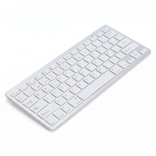 Trådlöst Bluetooth-Tangentbord, Ultra Slim 78 Tangenter Kompakt Spanskt Tangentbord med Ñ-tangent, Trådlöst Tangentbord för Flera Enheter för Bärbar Dator Stationär