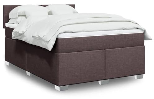Somanki Boxspringbett mit Matratze Dunkelbraun 140x200 cm Stoff, Bett, Bettgestell, Jugendbett, Schlafzimmer Bett, Bed Frame - 3288207
