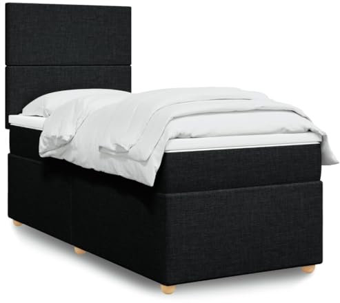 qohoio Boxspringbett mit Matratze Schwarz 90x190 cm Betten Bett Mit Matratze Bett Boxspringbett Schlafzimmer MöBel Stoff - 3293430