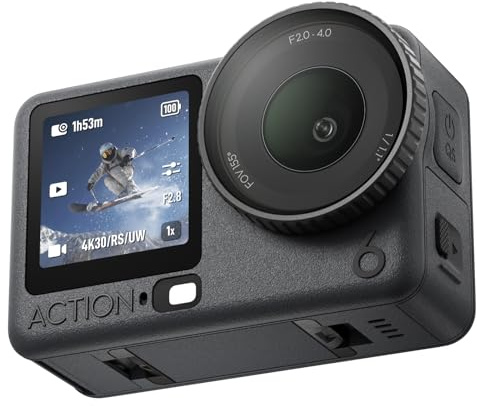 DJI Osmo Action 6 Essential Combo, Action Camera With 1/1.1″ Square Sensor, Variable Aperture of f/2.0–f/4.0, Cold-Resistant, 4hrs Battery, Action Camera 8K Ideal for Daily Use