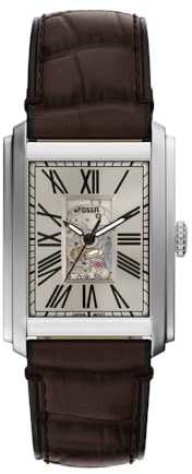 Fossil Reloj analógico automático para Hombre con Correa de Piel ME3272