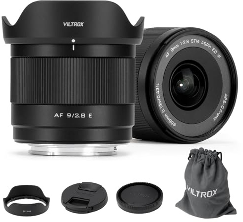 VILTROX 9mm F2.8 con Montura Air E Lente para Cámara Lens para Sony E APS-C con Autofoco y Gran Angular para Sony ZV-E10 ZV-E10II A6600 A6500 A6400 A6000 FX30 A7IV A7III A7RV