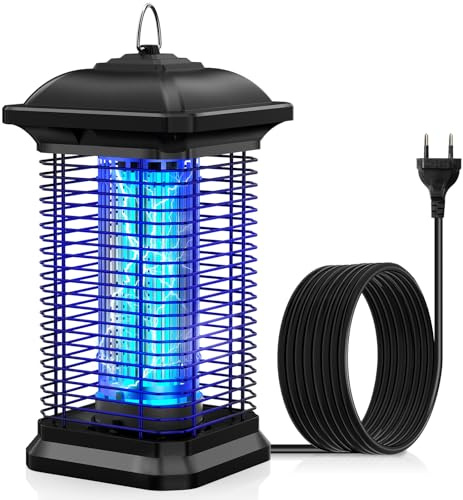 AMUFER Insektenvernichter elektrisch, Mückenfalle mit 18 W Leistung & 4400 V Voltstärke, 100% höhere Effizienz der Mückenbekämpfung, Mückenlampe Fliegenfalle für Garten, Schlafzimmer, Gastronomie