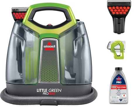 BISSELL Little Green Proheat Portable Deep Cleaner/Spot Cleaner and Car/Auto Detailer with self-Cleaning HydroRinse Tool for Carpet and Upholstery, 2513E