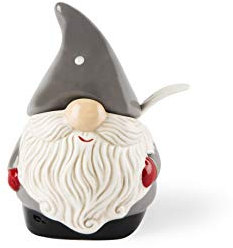 Excelsa 64126 Gnomo Christmas Zuckerdose/Käse, Keramik, Weiß,Grau