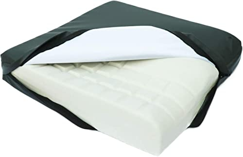 OrtoPrime Hochdichtes Antidekubitus-Kissen Viskoelastisch - 80 Kg/m3 - Orthopädisches Sitzkissen mit Memory Foam - Therapeutisches Polster Entlastet das Steißbein - Rollstuhl für Büro & Heim