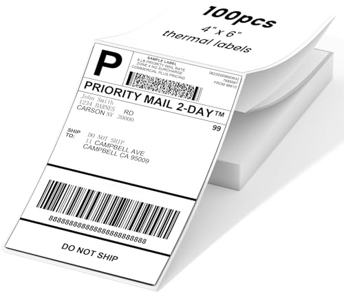 Phomemo 4 X 6 Etichette Per Stampante Termica, Adesivo Permanente, Per Spedizione Ed Etichettatura, Compatibili Con Tutti I Corrieri Per Indirizzo, Spedizione Postale Usps Ups Fedex Amazon Ebay