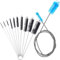 SLSON 11 Stuck Aquarium Reinigungsbürste,155 cm Doppelendige Flexible Rohrbürste,10 Stuck Nylon Reinigungsbürsten Set in Verschiedenen Größen für Aquarium,Flaschen und Küche,Blau und Schwarz