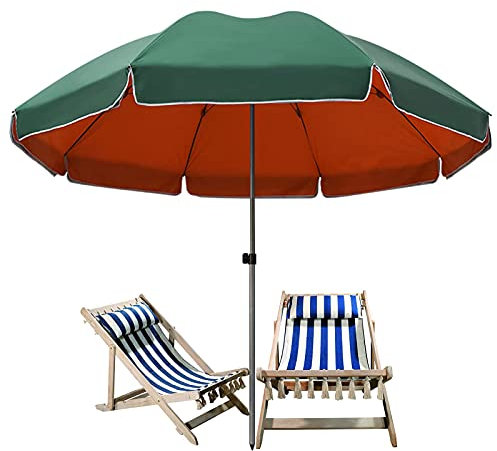 CHFQ Ombrellone da Giardino ?2.2m 2.6m con robuste Stecche in Acciaio Ombrellone da Giardino Resistente ai Raggi UV per ristoranti sulla Spiaggia a Bordo Piscina Verde