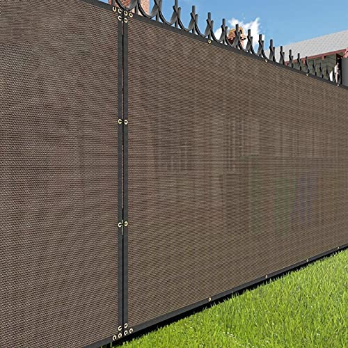 GZGLZDQ Brise-Vue de Clôture Marron, Protection Contre Les UV, Écrans et Panneaux de Protection de la Vie Privée pour Terrasse, Jardin, Piscine, Patio, Bordure avec Boutonnière