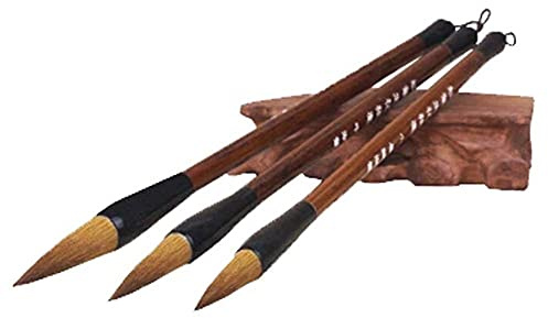 Fendawn Strive Lot de 3 pinceaux de calligraphie chinoise en poils de loup, Multicolore, Medium