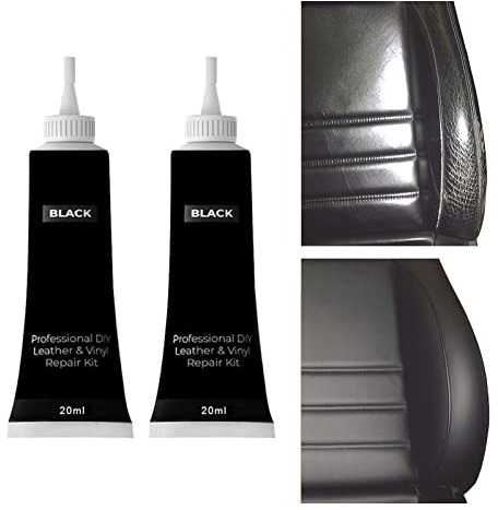 Kit Riparazione Pelle, Crema di Riparazione,Balsamo Riparazione Pelle, Gel Riparatore per Liquida,per Divano, Rénovateur de Couleur Noir (Nero 2pcs)