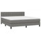 vidaXL Boxspringbett mit Matratze Doppelbett Polsterbett Bettgestell Lattenrost Bett Bettrahmen Hotelbett Schlafzimmerbett Dunkelgrau 180x200cm Stoff