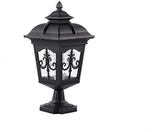 Luz de Poste de jardín Luz de Calle Tradicional al Aire Libre IP55 Lámpara de Columna de Valla Impermeable Jardín Poste de Aluminio Linterna Pabellón Patio Paisaje Accesorio de iluminación Lámpara de