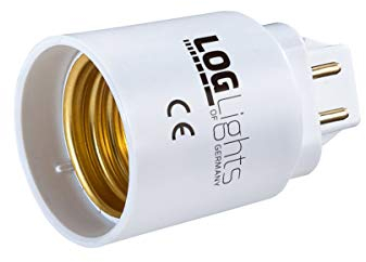 LOG Lights of Germany G24 Q 4-Pin Adapterauf auf E27 Sockellänge 15 mm f. LED Leuchtmittel