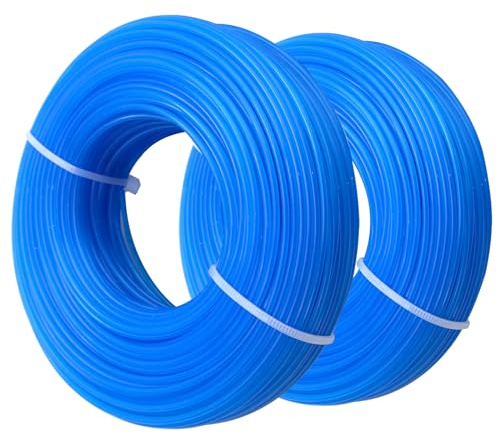 Akuoly Rasentrimmerspulen Mähfaden Trimmerschnur Trimmerfaden 1,6mm 30m 2 Rollen für Rasentrimmer, Blau