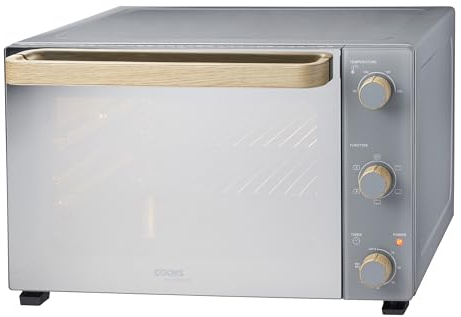 Cooks Professional Mini Oven | Electric Multi Function Countertop Cooker | 48L Capacity |Adjustable Temperature Control & Timer | 1500W | Includes Roasting Dish & Wire Rack | Grey Nordic