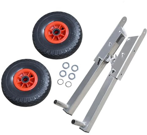 Derwrtup Fraise de lanceur de bateau, roues de bateau pneumatique, roue de remorque réglable | Roue de démarrage pliable et amovible pour moteur hors-bord, roues de démarrage pour radeau de dérivation
