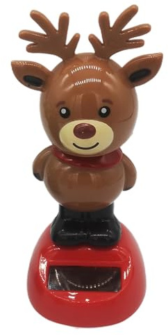 Christmas Solar Dancing Figurine Toys - Car Solar Powered Dancing Pots Swinging Bobblehead | Christmas Tree/Deer/Santa/Car Ornament Present Desk Decoration