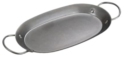 Baoblaze Bandeja de acero inoxidable Bandeja de hornear profundo Placa de mariscos Compacto Compacto de asado profundo Bandeja de cocción para cocinar al horno, S